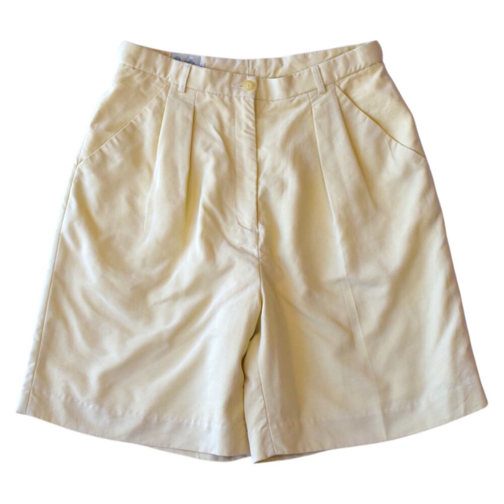 Vintage 90s Bobby Jones Pleated Shorts | Pale Yellow Golf Resort Shorts